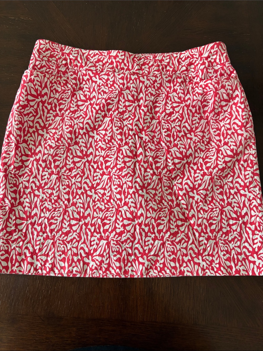 Chico's Red and White Printed Mini Skort